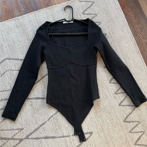 Abercrombie & Fitch Black Long Sleeve Bodysuit
